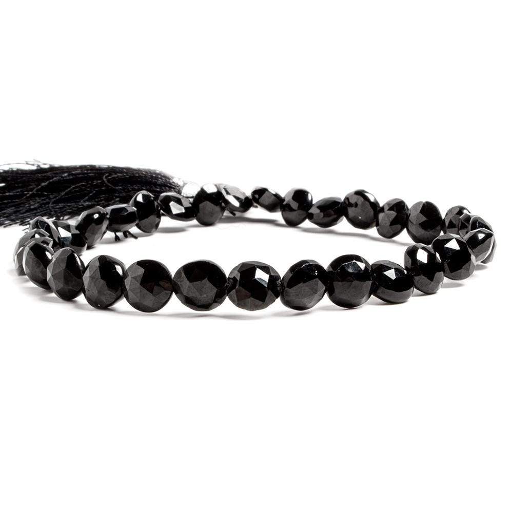 6-7mm Black Spinel Faceted Coin 8 Inch 30 pieces (ONLINE ORDER ONLY)