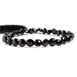 6-7mm Black Spinel Faceted Coin 8 Inch 30 pieces (ONLINE ORDER ONLY)