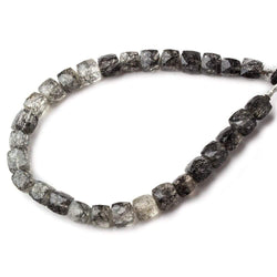 6-7mm Black Tourmalinated Quartz Faceted Cubes 8 inch 28 beads A (ONLINE ORDER ONLY)