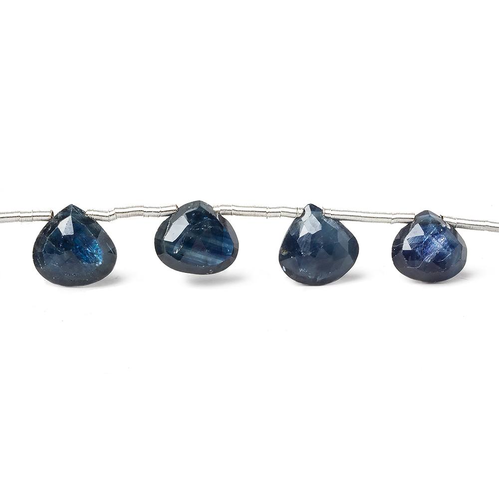 6-7mm Blue Sapphire Faceted Heart Briolettes 8 inch 17 beads A (ONLINE ORDER ONLY)
