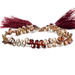 6-7mm Champagne, Red and Cognac Zircon Pear Briolette 10 inch 80 pieces (ONLINE ORDER ONLY)