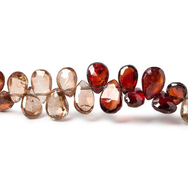 6-7mm Champagne, Red and Cognac Zircon Pear Briolette 10 inch 80 pieces (ONLINE ORDER ONLY)