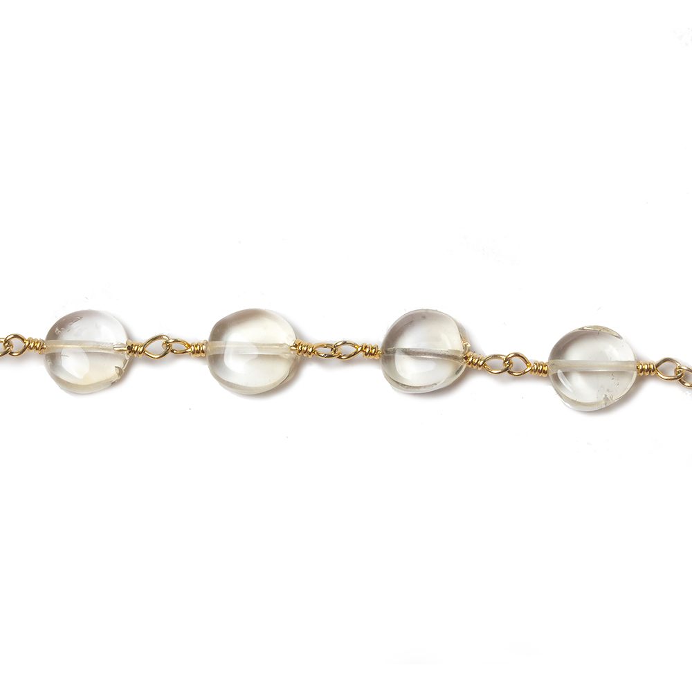 6-7mm Citrine plain coin Gold Chain by the foot (ONLINE ORDER ONLY)