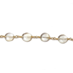 6-7mm Citrine plain coin Gold Chain by the foot (ONLINE ORDER ONLY)