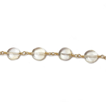 6-7mm Citrine plain coin Gold Chain by the foot (ONLINE ORDER ONLY)