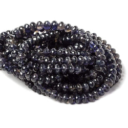 6-7mm Dark Iolite Micro-faceted rondelle beads 15 inch 79 pieces (ONLINE ORDER ONLY)