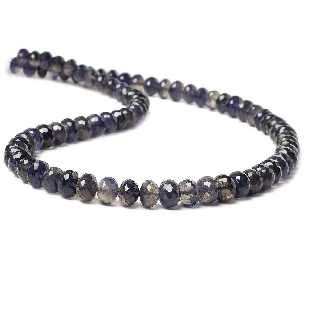 6-7mm Dark Iolite Micro-faceted rondelle beads 15 inch 79 pieces (ONLINE ORDER ONLY)