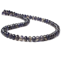 6-7mm Dark Iolite Micro-faceted rondelle beads 15 inch 79 pieces (ONLINE ORDER ONLY)