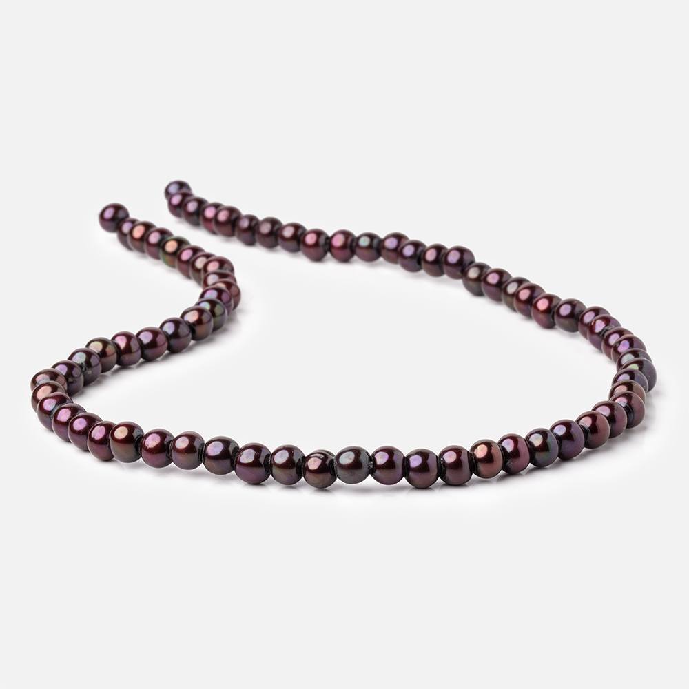 6-7mm Dark Wine Red Large Hole Off Round Freshwater Pearls 2.5mm ID 72 pcs (ONLINE ORDER ONLY)