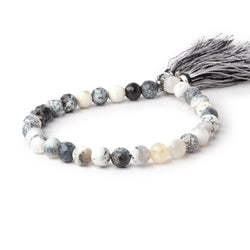 6-7mm Dendritic Opal Faceted Round Beads 8 inch 29 pieces (ONLINE ORDER ONLY)