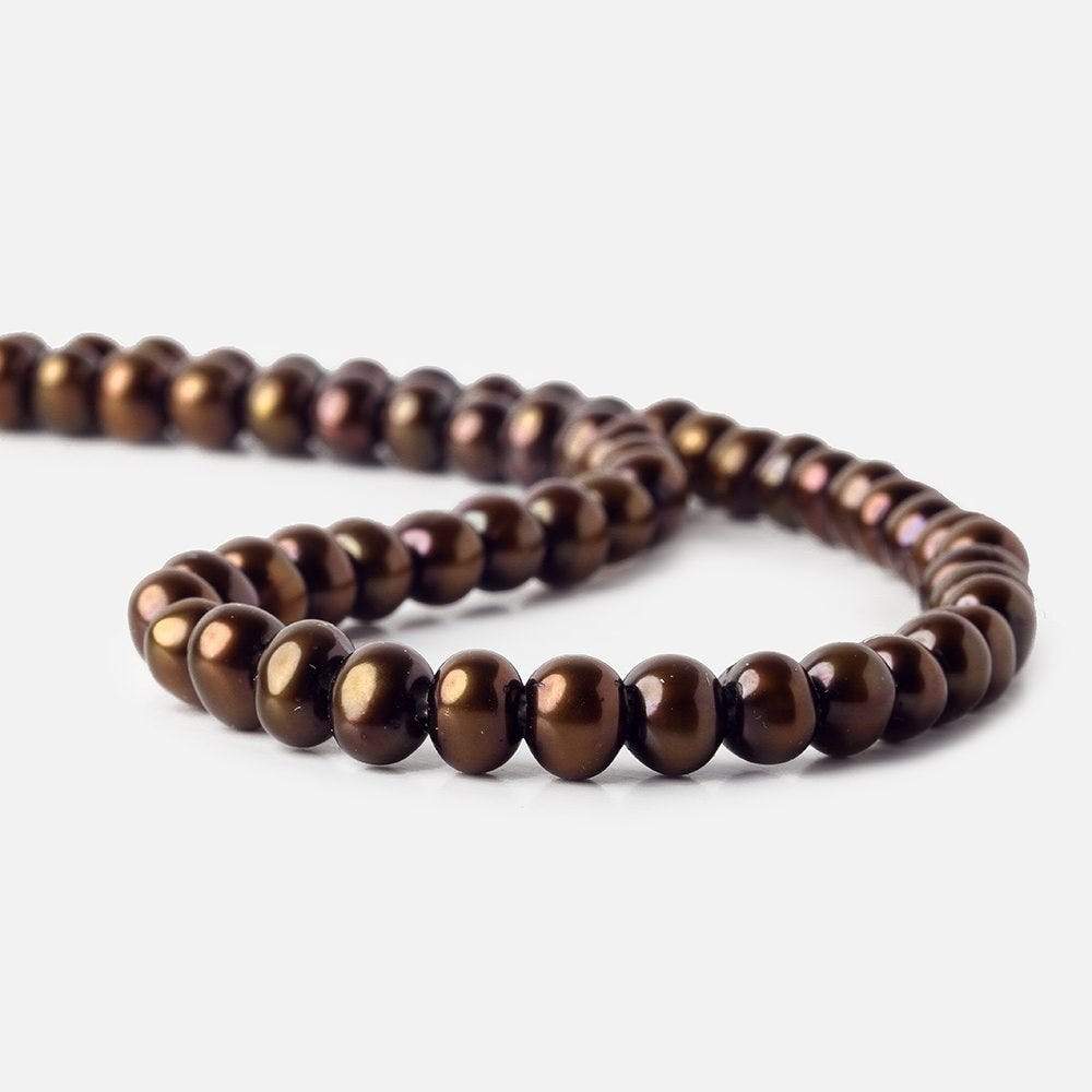6-7mm Golden Brown Large Hole Off Round Pearl 2.5mm drill hole, 15 inch, 72 pieces (ONLINE ORDER ONLY)