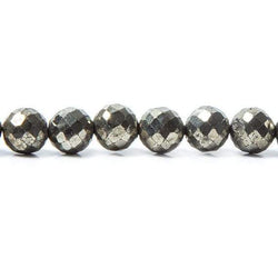 6-7mm Golden Pyrite faceted round beads 8 inches 32 beads (ONLINE ORDER ONLY)