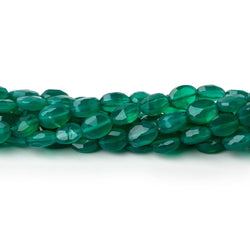 6-7mm Green Chalcedony Faceted Oval Beads 12.5 inch 43 pieces (ONLINE ORDER ONLY)