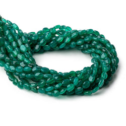 6-7mm Green Chalcedony Faceted Oval Beads 12.5 inch 43 pieces (ONLINE ORDER ONLY)