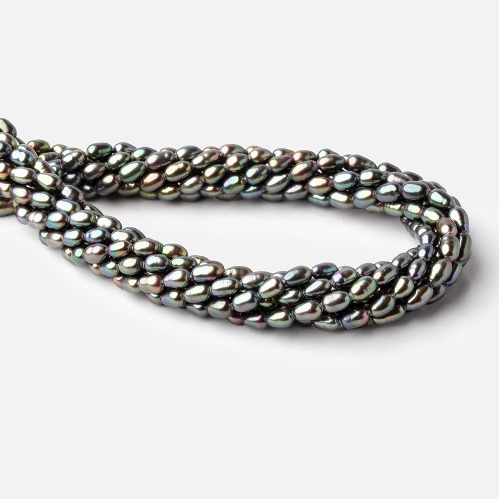 6-7mm Green Peacock Oval Freshwater Pearls 15.5 inch 53 pieces (ONLINE ORDER ONLY)