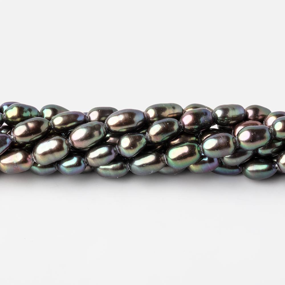 6-7mm Green Peacock Oval Freshwater Pearls 15.5 inch 53 pieces (ONLINE ORDER ONLY)