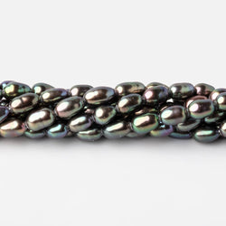 6-7mm Green Peacock Oval Freshwater Pearls 15.5 inch 53 pieces (ONLINE ORDER ONLY)