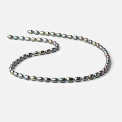 6-7mm Green Peacock Oval Freshwater Pearls 15.5 inch 53 pieces (ONLINE ORDER ONLY)