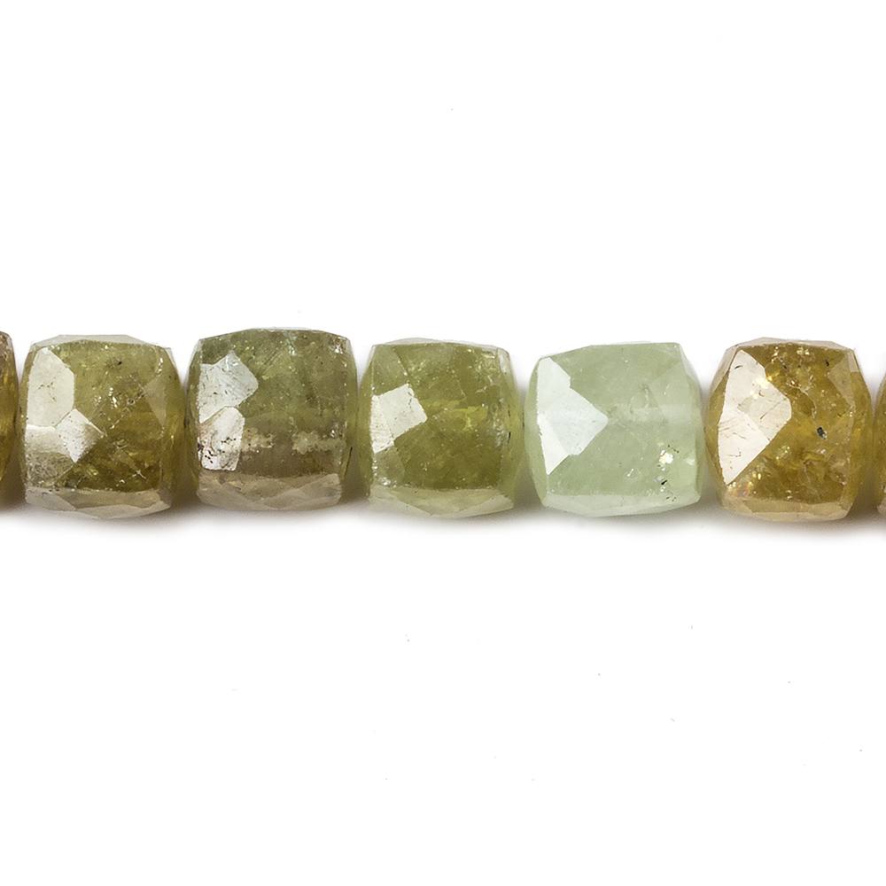 7.5mm Grossular Garnet Faceted Cube Beads 8 inch 28beads (ONLINE ORDER ONLY)