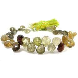 6-7mm Grossular Garnet Heart Briolette 8 Inch 58 Beads (ONLINE ORDER ONLY)