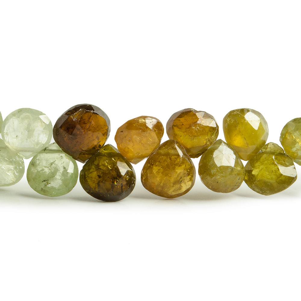 6-7mm Grossular Garnet Heart Briolette 8 Inch 58 Beads (ONLINE ORDER ONLY)