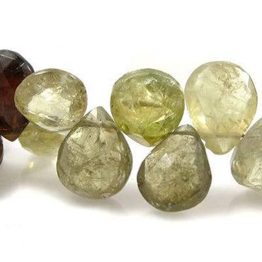 6-7mm Grossular Garnet Heart Briolette 8 Inch 58 Beads (ONLINE ORDER ONLY)