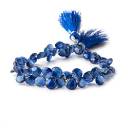 6-7mm Kyanite Faceted Heart Beads 7.5 inch 58 pieces AA (ONLINE ORDER ONLY)