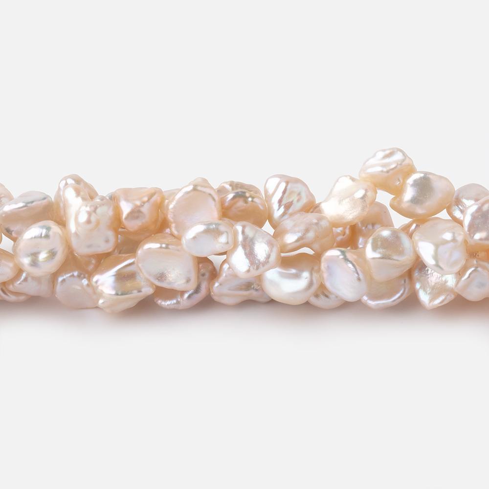 6-7mm Light Peach Side Drilled Keshi Freshwater Pearls 15.5 inch 70 pieces (ONLINE ORDER ONLY)