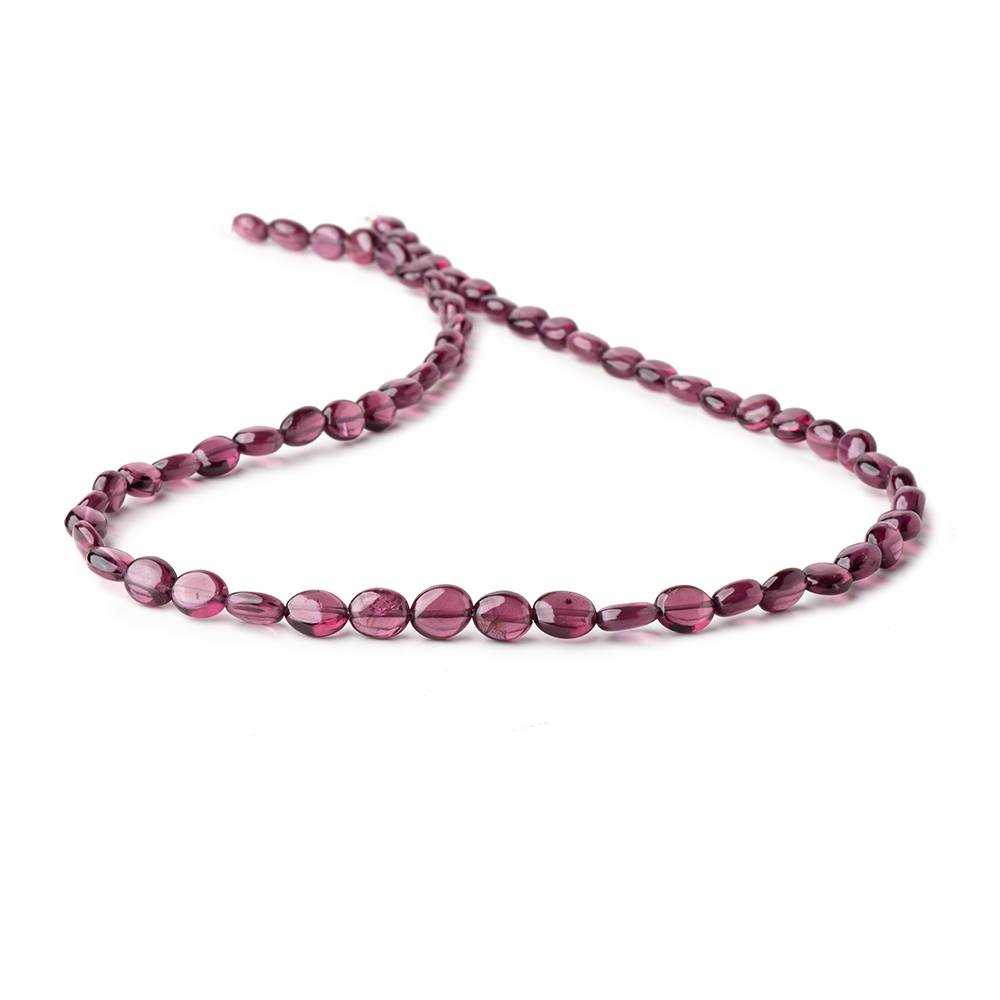 6-7mm Malaia Garnet Plain Oval Beads 16 inch 55 pieces AA (ONLINE ORDER ONLY)