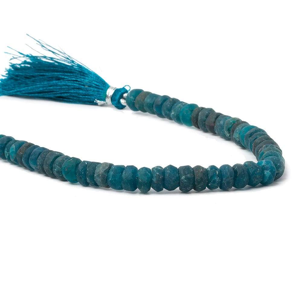 6-7mm Matte Neon Apatite 1mm drill hole faceted rondelle beads 8 inch 58 pcs (ONLINE ORDER ONLY)