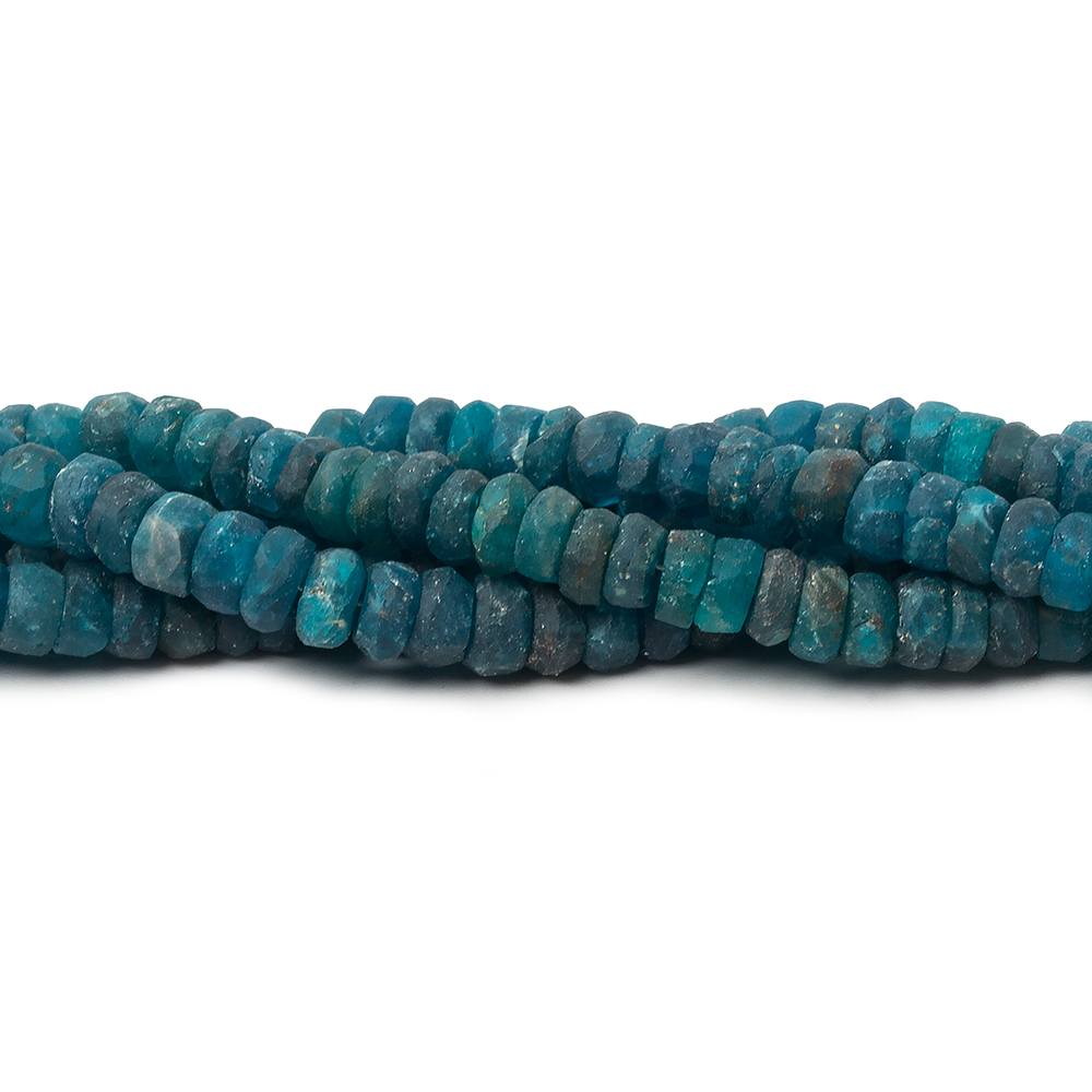 6-7mm Matte Neon Apatite 1mm drill hole faceted rondelle beads 8 inch 58 pcs (ONLINE ORDER ONLY)