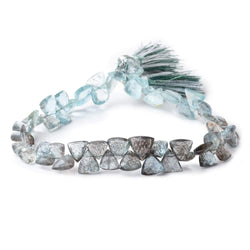 6-7mm Moss Aquamarine Top Drilled Faceted Triangle Beads 7 inch 57 pieces (ONLINE ORDER ONLY)