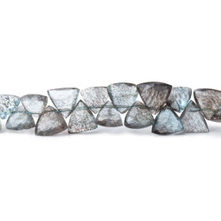 6-7mm Moss Aquamarine Top Drilled Faceted Triangle Beads 7 inch 57 pieces (ONLINE ORDER ONLY)