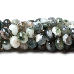 6 - 7mm Mossy Agate Plain Rondelle Beads 16 inch 77 pieces (ONLINE ORDER ONLY)