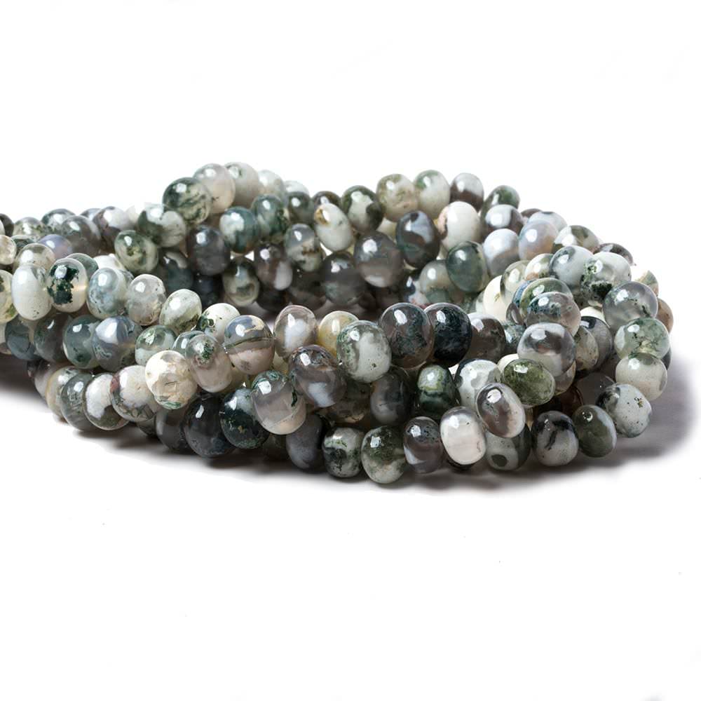 6 - 7mm Mossy Agate Plain Rondelle Beads 16 inch 77 pieces (ONLINE ORDER ONLY)