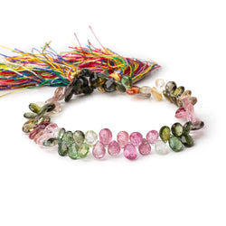 6-7mm Multi Color Tourmaline Faceted Pear Beads 8 inch 74 pieces (ONLINE ORDER ONLY)