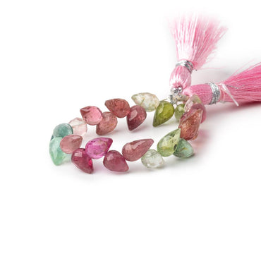 6-7mm Multi Color Tourmaline Shoulder Drill Tear Drop 4 inch 24 Beads AA (ONLINE ORDER ONLY)