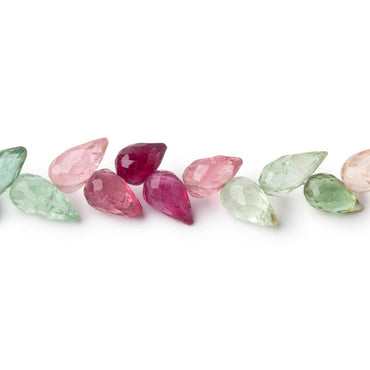 6-7mm Multi Color Tourmaline Shoulder Drill Tear Drop 4 inch 24 Beads AA (ONLINE ORDER ONLY)
