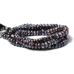7.5-8.5mm Mystic Chocolate Moonstone faceted rondelle beads 15 inch 80 pieces (ONLINE ORDER ONLY)
