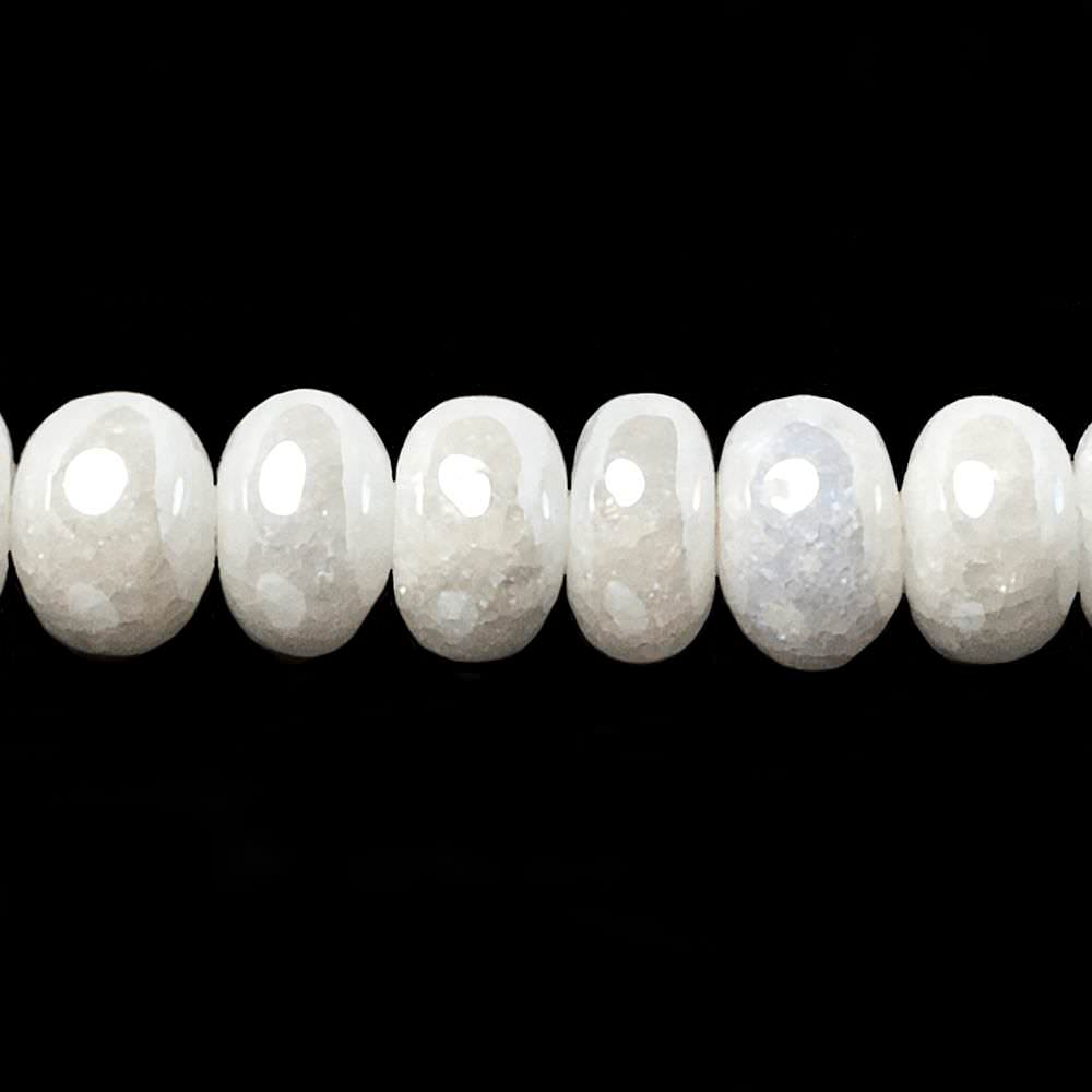 6-7mm Mystic Pearly White Quartz plain rondelle beads 15 inch 86 pieces (ONLINE ORDER ONLY)