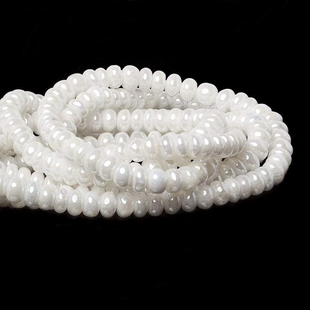 6-7mm Mystic Pearly White Quartz plain rondelle beads 15 inch 86 pieces (ONLINE ORDER ONLY)