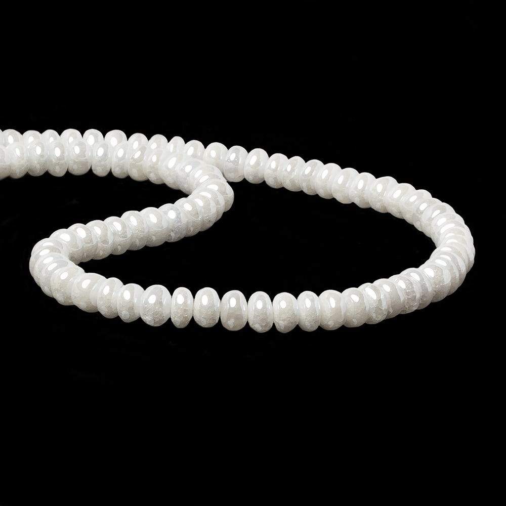 6-7mm Mystic Pearly White Quartz plain rondelle beads 15 inch 86 pieces (ONLINE ORDER ONLY)