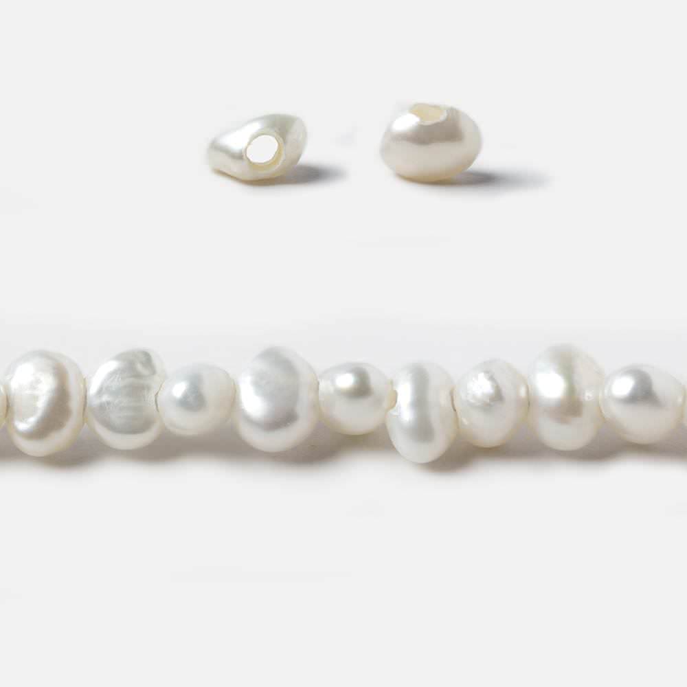 6-7mm Off White Baroque 2.5mm Large Hole Pearls 15 inch 85 pieces (ONLINE ORDER ONLY)