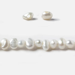 6-7mm Off White Baroque 2.5mm Large Hole Pearls 15 inch 85 pieces (ONLINE ORDER ONLY)
