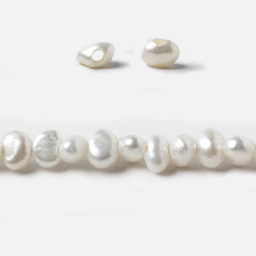 6-7mm Off White Baroque 2.5mm Large Hole Pearls 15 inch 85 pieces (ONLINE ORDER ONLY)