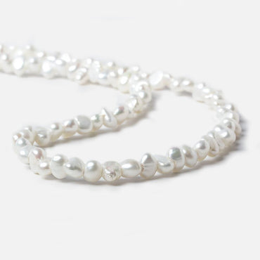 6-7mm Off White Baroque 2.5mm Large Hole Pearls 15 inch 85 pieces (ONLINE ORDER ONLY)