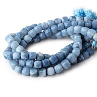 6-7mm Owyhee Denim Blue Opal Faceted Cube Beads 8 inch 29 pieces (ONLINE ORDER ONLY)