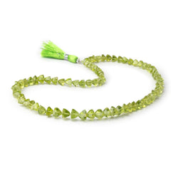 5.5-6mm Peridot Faceted Trillion Beads 16 inch 75 pieces AA (ONLINE ORDER ONLY)