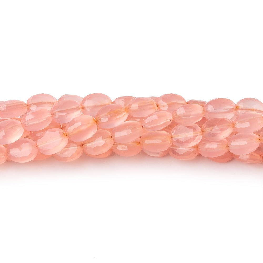 6-7mm Pink Chalcedony Faceted Oval Beads 12.5 inch 43 pieces (ONLINE ORDER ONLY)