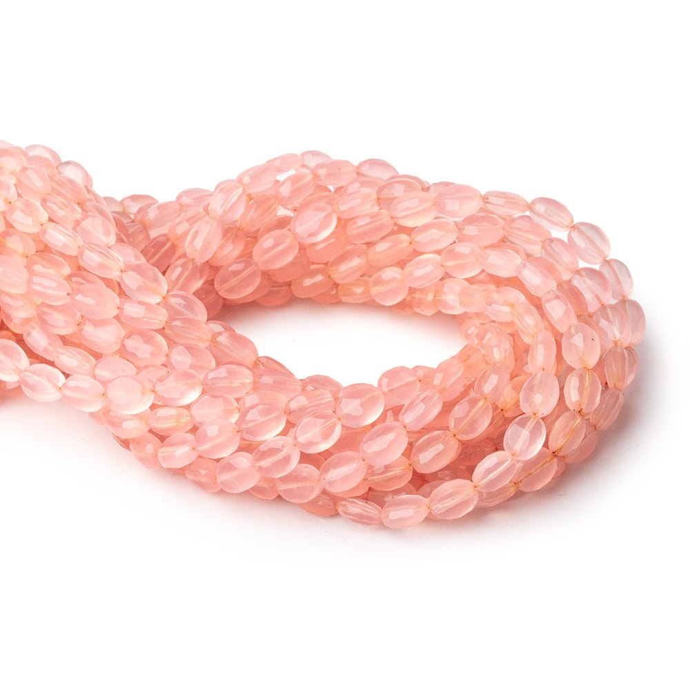 6-7mm Pink Chalcedony Faceted Oval Beads 12.5 inch 43 pieces (ONLINE ORDER ONLY)